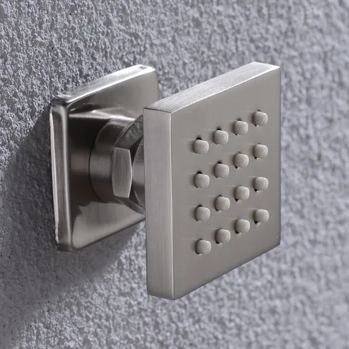 Vista 7 de Chorro de ducha de latón macizo con chorro de ducha ajustable para masaje lateral de spa, juego de ducha montado en la pared, acabado cuadrado