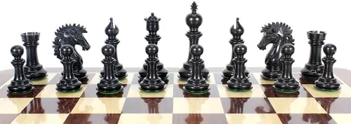 Vista 5 de House of Chess - Piezas de ajedrez de ébano/boj Encore Staunton 4.5" + 2 reinas adicionales + caja de almacenamiento de madera
