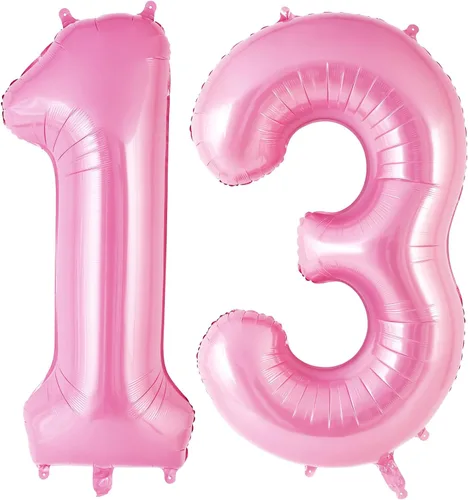 Vista 24 de Globo rosado número 0 de 40 pulgadas, globos grandes de papel de aluminio con helio, globos gigantes de Mylar número 0 para suministros