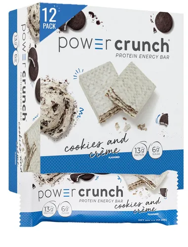 Vista 11 de Barritas de gofre de proteína Power Crunch, snacks altos en proteínas con delicioso sabor, rollo de canela, 1.4 onzas (12 unidades)