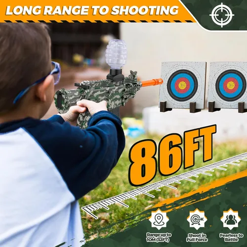 Vista 5 de Juguetes eléctricos de bolas de gel, lanzador de bolas de salpicaduras ecológico, juegos automáticos al aire libre, juguetes para actividades