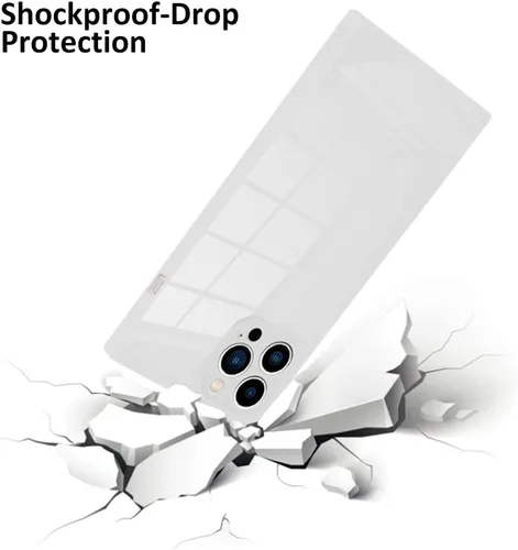 Vista 2 de LSL Funda cuadrada de poliuretano termoplástico suave para iPhone 13 Pro Max, anticaídas, antiarañazos, absorción de golpes, funda delgada