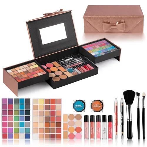Hot Sugar Kit de maquillaje para niñas adolescentes, juego de regalo de maquillaje para principiantes, kit completo de maquillaje para mujeres Bronce