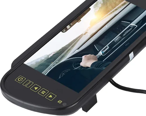 Vista 8 de Monitor de espejo retrovisor, espejo retrovisor, cámara de salpicadero, pantalla LCD de 7 pulgadas, monitor de cámara de respaldo para cámara