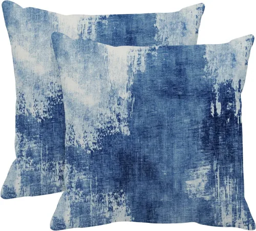 Vista 14 de Britimes - Juego de 2 fundas de almohada decorativas de arte moderno para el hogar, 16 x 16 pulgadas, fundas de almohada con pintura al óleo Gris