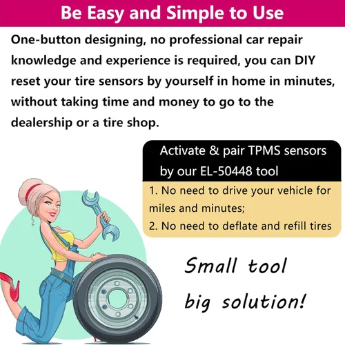 Vista 5 de EL-50448 GM TPMS Herramienta de reaprendizaje Chevy TPMS Herramienta de reinicio para Cadillac GMC Buick Herramienta de reaprendizaje de presión