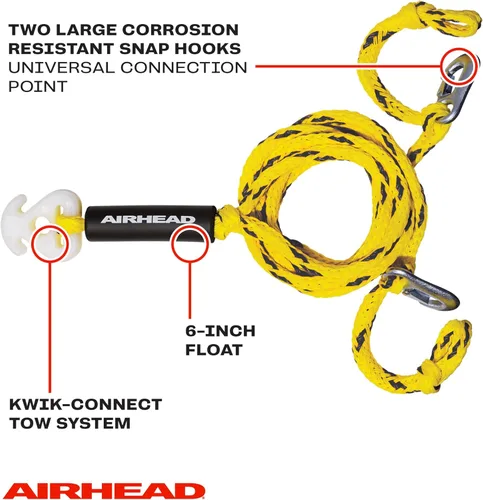 Vista 7 de SportsStuff Bola de refuerzo, cuerda de tubo remolcable de rendimiento y arnés de remolque resistente para tubos remolcables de 1 a 4 jinetes