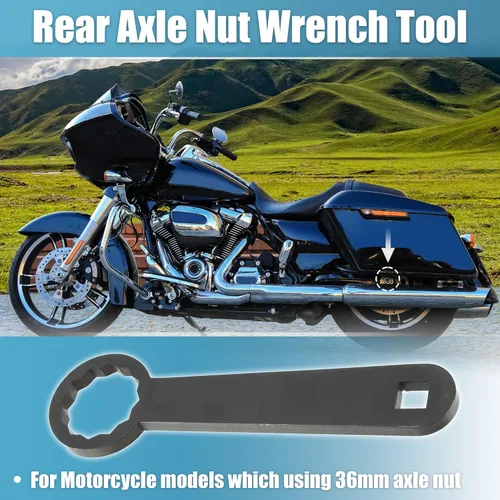 Vista 2 de Motoforti Herramienta de llave de tuerca de eje trasero de 1.417 in para motocicleta Harley Davidson Touring - HD-47925, ajuste de tensión