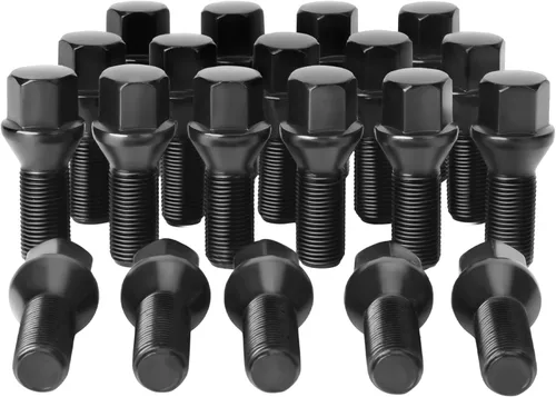 Vista 23 de Pernos de orejeta 12x1.25, tuercas de espárragos de rueda OEM negras compatibles con Jeep Renegade 2015-2025, juego de 20 pernos de orejeta de rueda