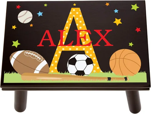 Vista 30 de Let's Make Memories Taburete personalizado My Own Name Step Stool - Taburete para niños - Madera resistente - Pintura no tóxica, sellador - Diseño