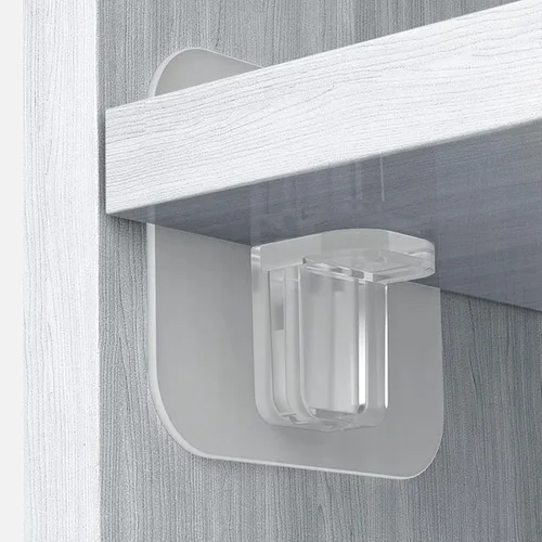 Vista 6 de AccEncyc 12 clavijas de soporte para estantes sin perforaciones, autoadhesivas, clips para estantes sin taladro, soportes para estantes