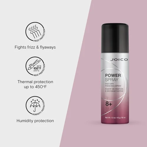Vista 3 de Joico Power Spray Fast-Dry Finishing Spray For Most Hair Types Protect Against Heat & Humidity Protect Against Pollution & Harmful UV