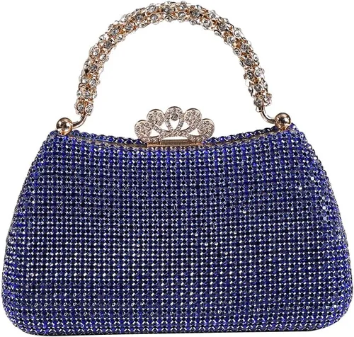 Vista 8 de Dreubea Bolso de mano hermoso para mujer, bolso de mano de moda brillante con diamantes de imitación