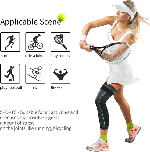 Vista 8 de Mangas completas de compresión para piernas, mangas largas de compresión, rodilleras protectoras para piernas, para hombres y mujeres, baloncesto
