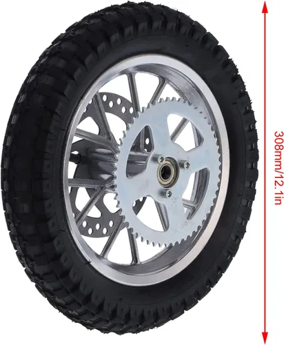 Vista 7 de Neumático de llanta trasera de 12.5 x 2.75 pulgadas con conjunto de rodamientos de 0.47 pulgadas, rueda trasera para mini moto todoterreno de 2