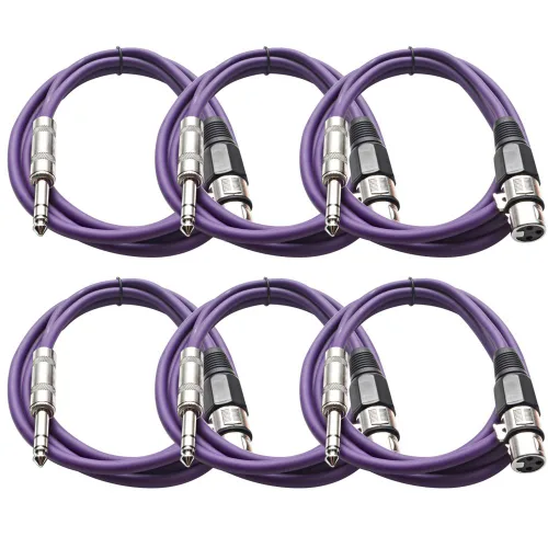 Vista 28 de Seismic Audio SATRXL-F2BGORYP - Cables de conexión XLR hembra a TRS de 1/4 pulgadas, varios