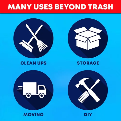 Vista 6 de Bolsas de basura transparentes de 95 a 100 galones resistentes MegaPack 78 bolsas Bolsas de basura extragrandes de 95 a 96 galones, bolsas