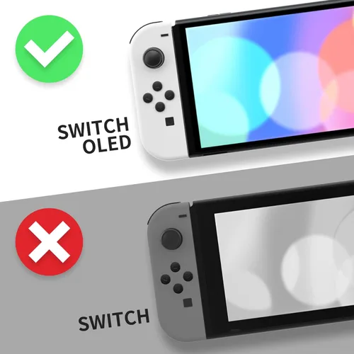 Vista 2 de eXtremeRate Juego completo de carcasa de bricolaje para Nintendo Switch OLED, placa trasera de consola de repuesto y soporte, carcasa de controlador