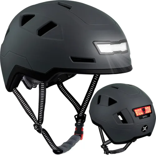 XNITO - Casco de bicicleta con luces LED - Casco de bicicleta urbana para adultos, hombres y mujeres - Certificado dual CPSC y NTA-8776 - Clase 3