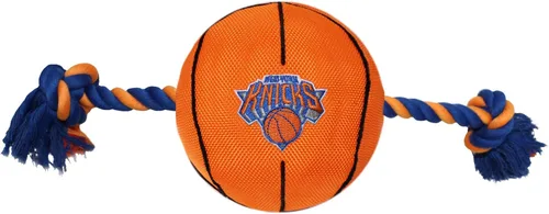 Vista 28 de NBA Atlanta Hawks - Juguete de baloncesto resistente de nailon para mascotas con cuerdas de remolcador y chirriador