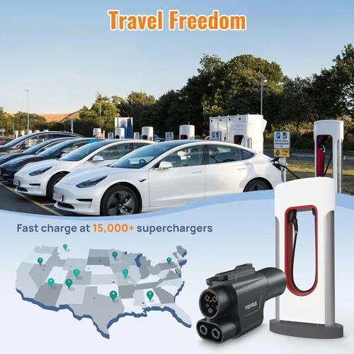 Vista 4 de 2025 Actualizado para Supercargador Tesla a Adaptador de Carga CCS1 Max 500A, 1000V - Adaptador de Carga NACS a CCS de Carga Rápida Compatible