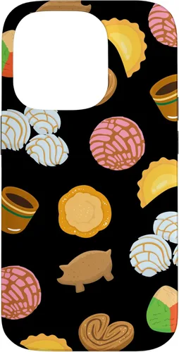 Vista 16 de iPhone 14 Plus Conchas Pan Dulce Patrón Negro Teléfono Caja Latina Caja De Regalo