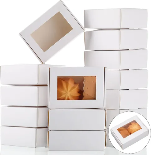 Vista 43 de Zonon 30 piezas de cajas de jabón para embalaje casero, mini cajas de regalo de papel kraft con ventana para panadería, caramelos, fabricación