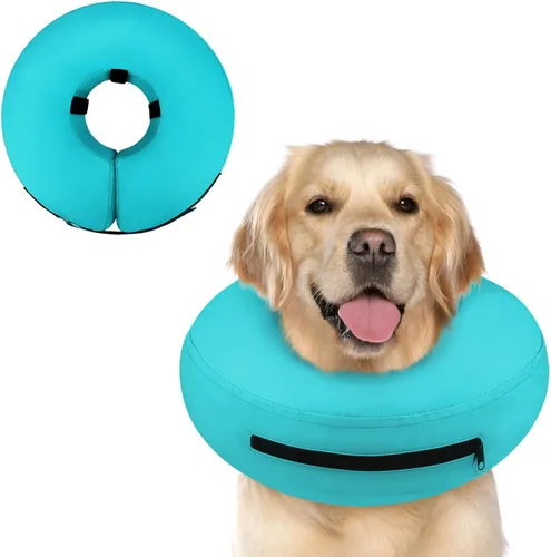 Vista 39 de Supet Collar inflable de cono para perro alternativo después de la cirugía, collar de dona para recuperación de cuello de perro, cono suave
