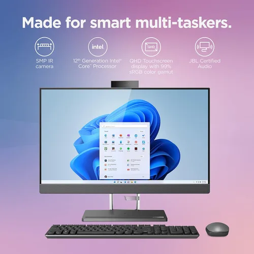 Vista 2 de Lenovo IdeaCentre AIO 5i, IdeaCentre AIO 5i todo en uno Computadoras 27 - Intel i7 Storm Grey, Gris (Storm Grey)