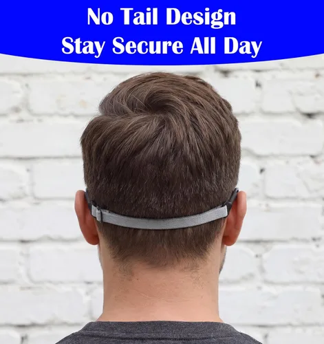 Vista 4 de 4 Pcs Athletic Straps for Glasses, Adjustable Sports Strap for Glasses with Elastic Band, No Tail Design for Men, Kids & Boys (Black & Gray)