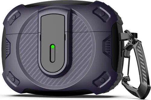 Vista 12 de RFUNGUANGO Funda para AirPod de 2ª generación con kit de limpieza, armadura protectora de carcasa dura militar con bloqueo para funda de carga