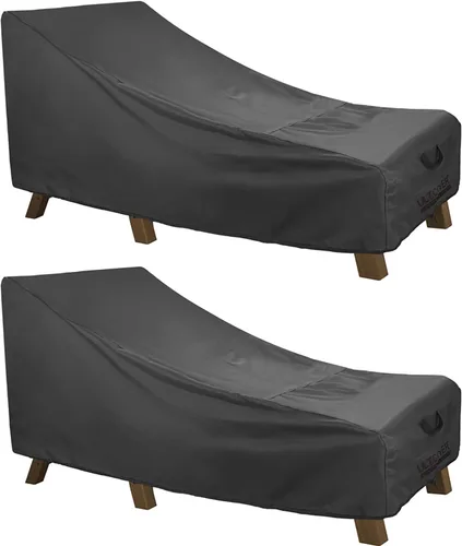 Vista 9 de ULTCOVER Funda impermeable para silla de patio, resistente al aire libre, paquete de 2 unidades, 64 pulgadas de largo x 28 pulgadas de ancho x 30