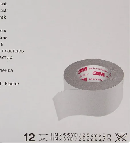 Vista 4 de Direct Collection 3M Microfoam Surgical Tape 1" x 5 1/2 yd, Stretched Box of 12