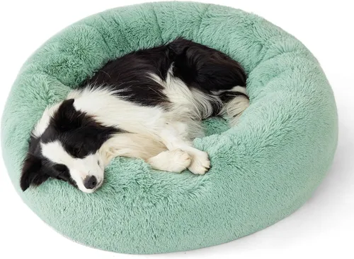 Vista 36 de Bedsure - Cama calmante para perros pequeños y medianos, lavable, con forma de dona, antideslizante, afelpada, esponjosa, pelo sintético, cama