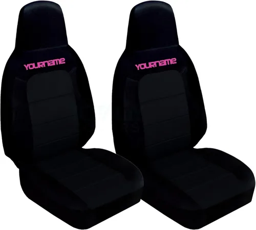 Vista 26 de Totally Covers Compatible con fundas de asiento negras para Mazda MX-5 Miata 2006-2015 con tu nombre/texto: negro con rojo (21 colores) con soporte