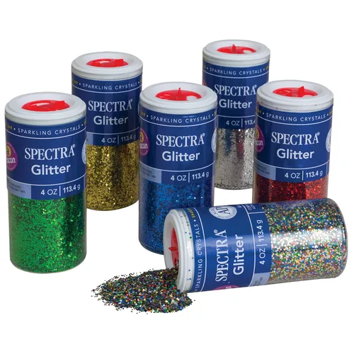 Vista 2 de Spectra Arts & Crafts - Surtido de purpurina, 6 colores surtidos, 4 onzas, 6 frascos