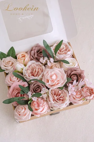 Vista 8 de Lookein Flores Artificiales para Decoración de Boda DIY, Ramo de Novia, Centros de Mesa, Guirnalda de Flores, Coronas, Arco de Pasillo, Decoración