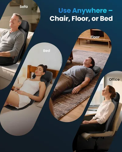 Vista 8 de COMFIER Cojín de Masaje Shiatsu con Calor, Masajeador de Espalda Shiatu 2D/3D con Control por App, Almohadilla de Silla de Masaje de Amasado