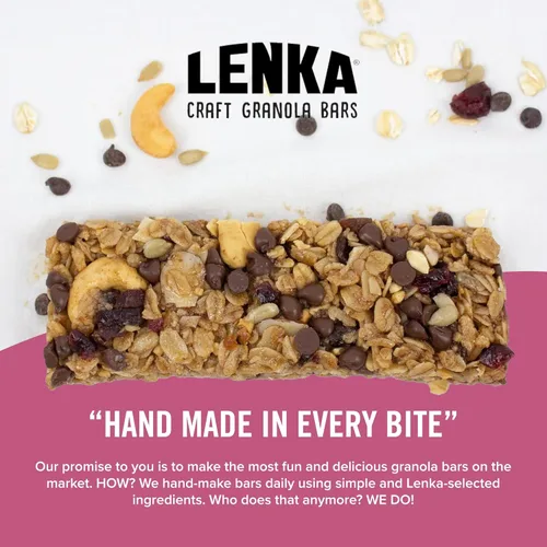 Vista 5 de Barras Lenka - Barras de snack de nueces y bayas, sin gluten, alta fibra, kosher, saludables, sin sabores artificiales, envueltas individualmente