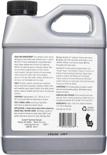Vista 2 de Aqua Mix Nanoscrub Potente limpiador abrasivo cuarto de galón 32 oz