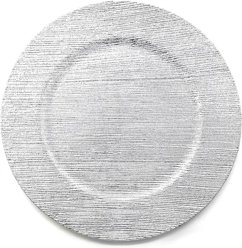 Vista 10 de allgala Paquete de 6 platos base redondos de gran calidad de 13 pulgadas - Plata cepillada - HD80322