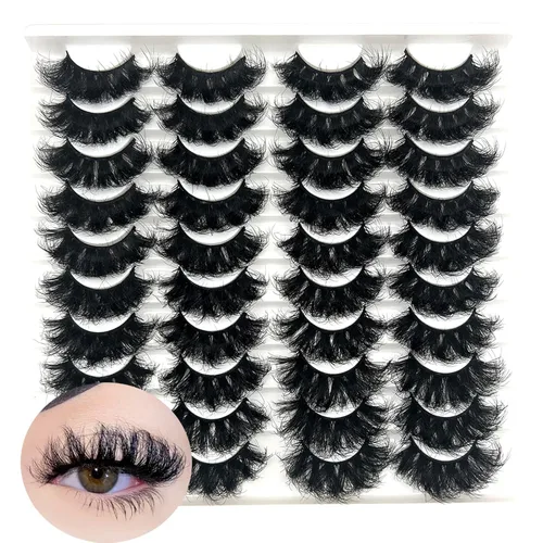 Vista 8 de IFSOWDRA Pestañas postizas de visón con volumen de 0.71 pulgadas, rizo D, pestañas postizas de visón sintético 3D, aspecto natural (20 pares)