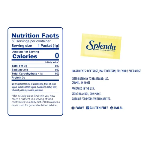 Vista 2 de SPLENDA Edulcorante cero calorías, paquetes de 50