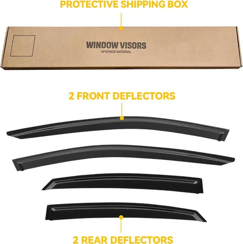 Vista 111 de Visera de ventana para Jeep Cherokee 1984-2001 (Excluye Modelo Limited), Protectores Guards Shields de lluvia de canal exterior, Deflector