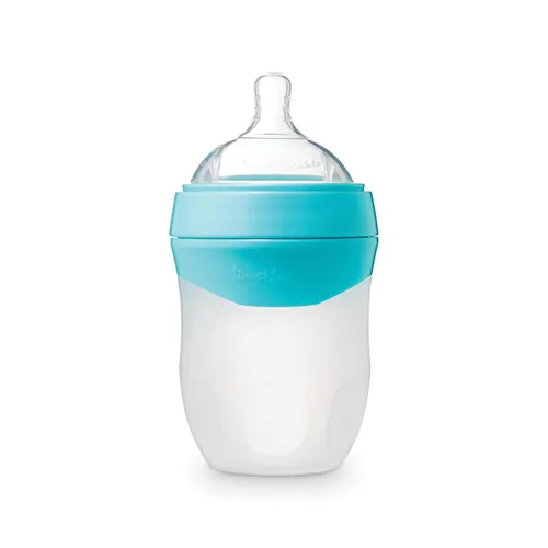 Vista 19 de Tiny Twinkle Biberón de silicona con agarre cómodo y tetina flexible suave, biberones suaves para recién nacidos y mayores (flor, 6 onzas)