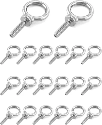 Vista 12 de QWORK Perno de Ojo de Maquinaria, Paquete de 10 de 1/2" -13 x 1-1/2" Grado Marino Acero Inoxidable 304, Anillo de Elevación Perno de Ojo Roscado