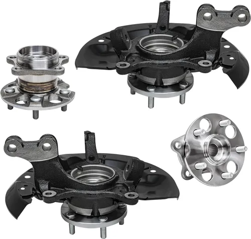 Vista 301 de Detroit Axle - Kit de 4 piezas de manguetas de dirección para Honda Civic 2006-2011, 2 manguetas de dirección delanteras y bujes de ruedas