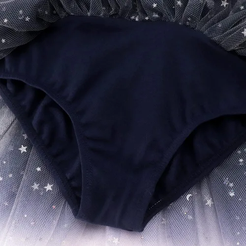 Vista 4 de EQSJIU Leotardos de ballet de unicornio con tutú para niñas pequeñas, vestido de falda de tul de algodón para bailar