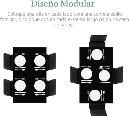 Vista 4 de Best Choice Products 5 piezas Juego de mesa de comedor de vidrio, muebles modernos de mesa de cocina para comedor, dinette, ahorro de espacio