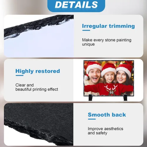 Vista 4 de Gersoniel Marco de fotos rectangular de pizarra en blanco para sublimación con soporte para pantalla de prensa de calor (3.9 x 5.9 pulgadas)